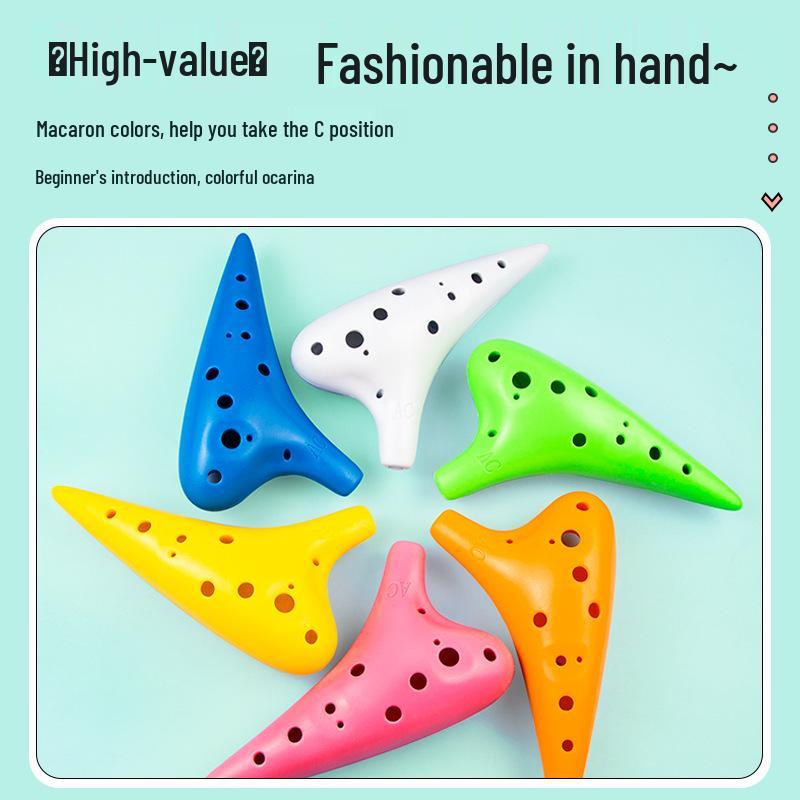 Golden Cicada 12-Hole Resin Alto Ocarina: Beginner-Friendly, Drop-Resistant Musical Instrument for Children and Professionals