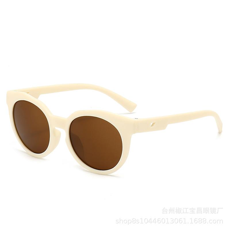 Children'S Sunglasses Danish Matte Baby Sunglasses Trendy Retro Mocha Glasses Uv400 Uv Protection