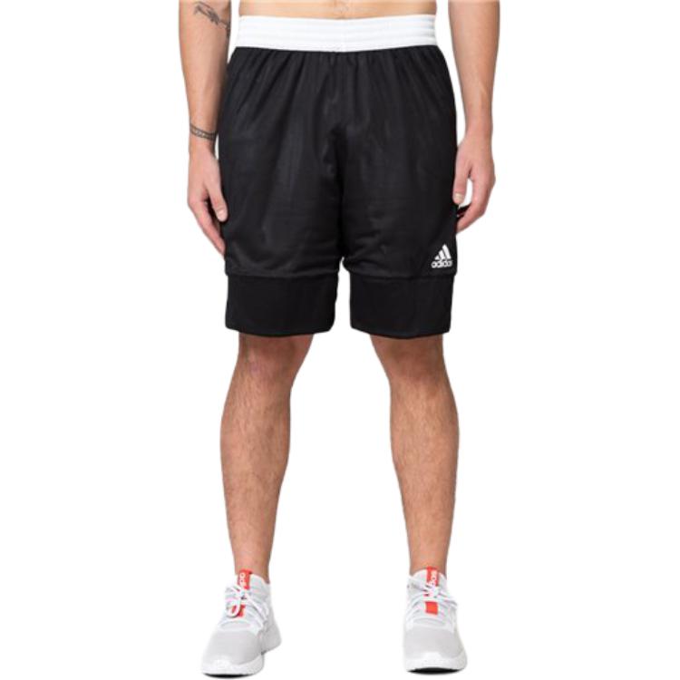 adidas Reversible Contrast Basketball Training Shorts Men Bottoms Black DX6386
