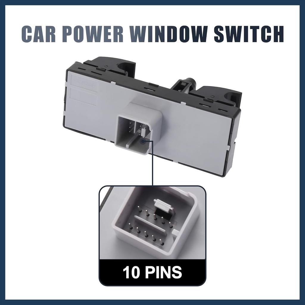 Power Window Switch, Driver Side Window Control Switch No.1K4959857AREH for Volkswagen Tiguan 2009-2017 Black, 1pcs