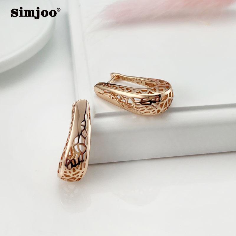SIMJOO European Simple Fashion Hollow-out Engraved Earrings Cross-border Party Earrings