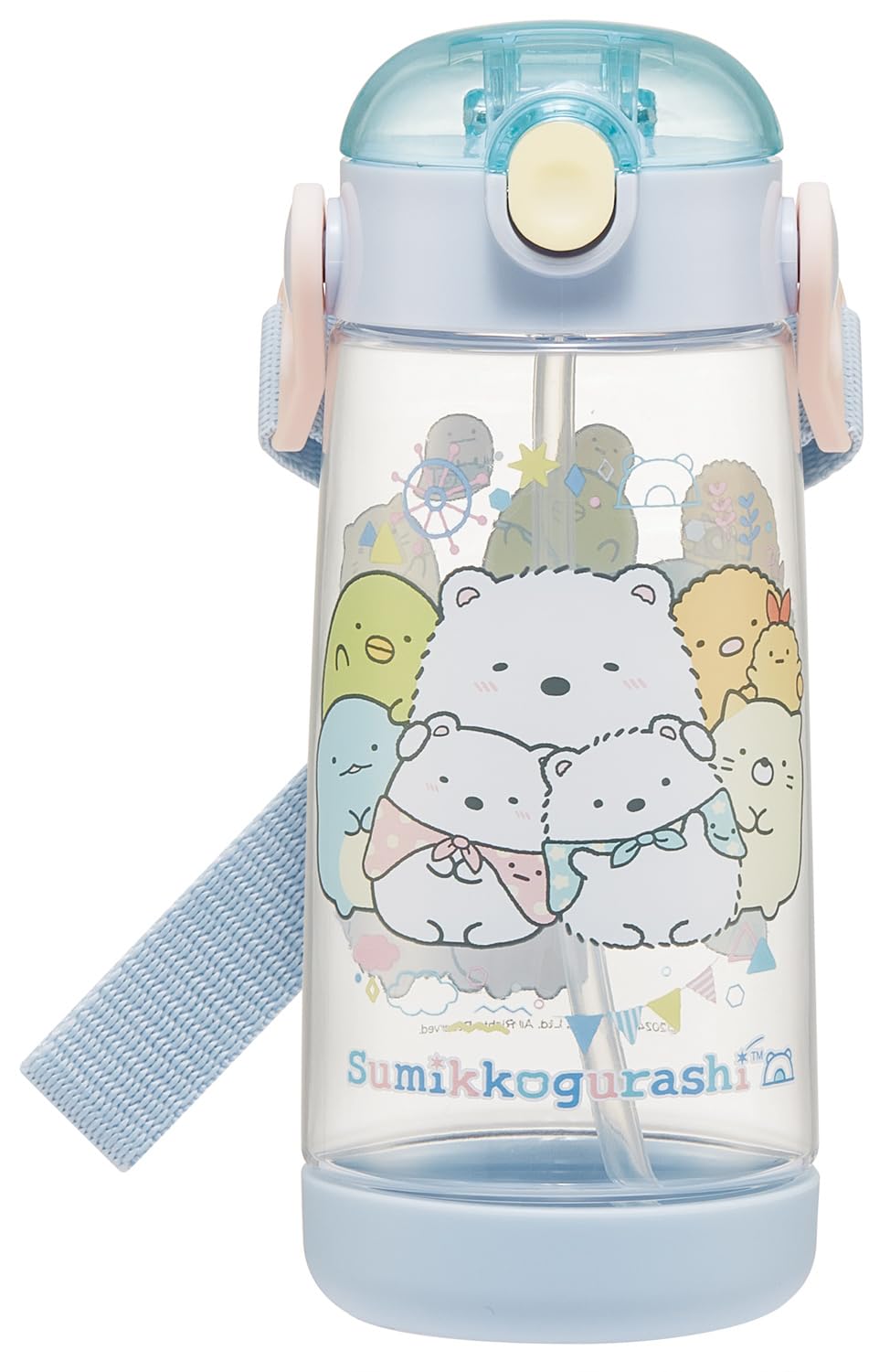 

Прозрачная силиконовая бутылка для воды Skater с трубочкой для детей, 480 мл, дизайн Родной город Сирокумы , для девочек, PDSH5-A