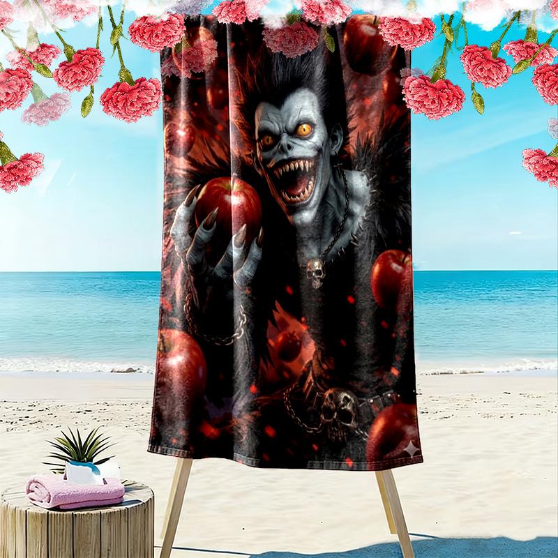 Ryuk Death Note Print Beach Towel, Large Soft Quick Dry Towel for Beach Camping Swimming