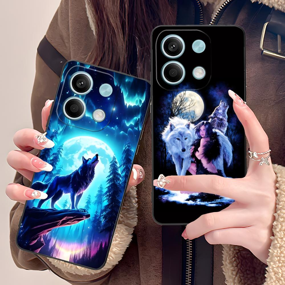 Fashion Wolf Mobile Phone Case for POCO F7 F6 F5 F4 F3 F2 Pro GT C75 C71 C65 C61 C40 Pro Ultra Colorful Printing Cover Cover