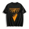 Outdoor Mountain Forest Print Casual T-Shirt Unisex Breathable Top Pure Cotton T-shirt