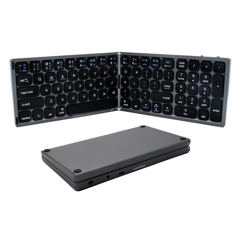 Foldable   Wireless Keyboard Portable Keyboard  -size Keyboard Support       Smartphone and Tablet Grey
