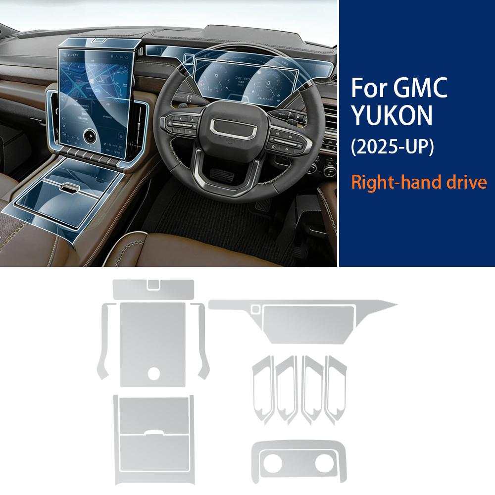 For GMC YUKON 2025-UP Interior Film TPU Anti-scratch Protection Central Navigation Screen Gear Shift Panel Dashboard Sticker