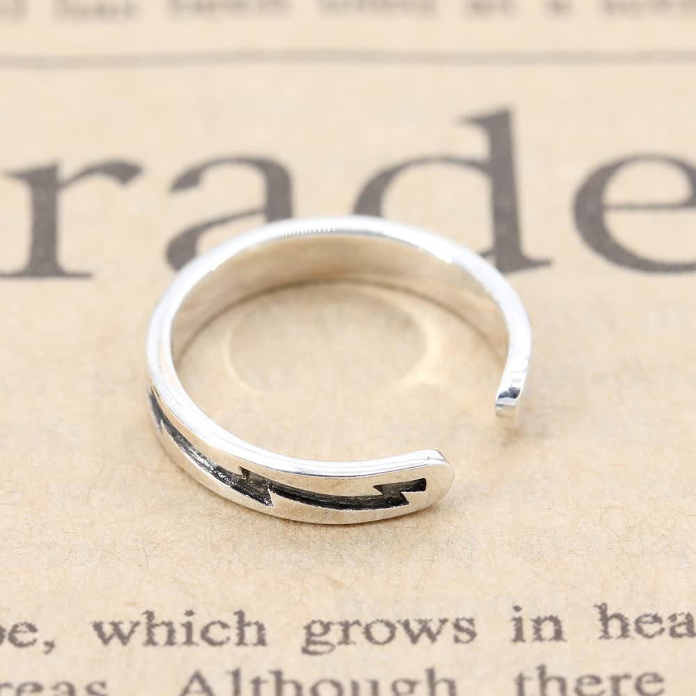 Orris Toe Ring, 925 Sterling Silver, Adjustable Size, Simple Design, for Men and Women