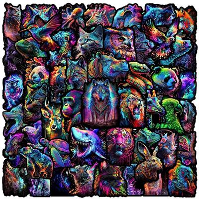 10/50PCS Mix Colorful Animals Stickers Gothic Animal Gaffiti Stickers for DIY Luggage Laptop Skateboard Bicycle Stickers