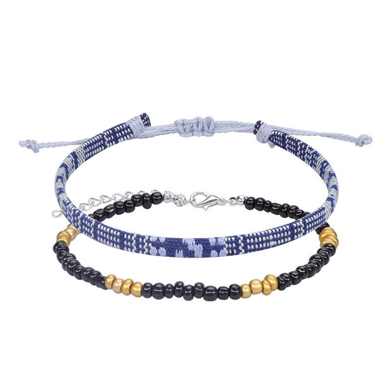 Set di Braccialetti da Spiaggia per Uomo e Donna, Braccialetti da Uomo Surfer, Braccialetti Estivi Boho Intrecciati con Cordino Regolabile, Cavigliere