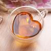 1/2pcs Heart Cup Couple Cup Double Layer Glass Insulated Clear Tea Cups with Handle for Coffee,Cappuccino, Latte, Milk Drinkware