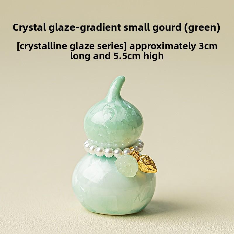 Ugnsväxlande kristallglasyr liten kalebass gradvis förändring keramiskt telek kontor hem skrivbord te husdjurs prydnad
