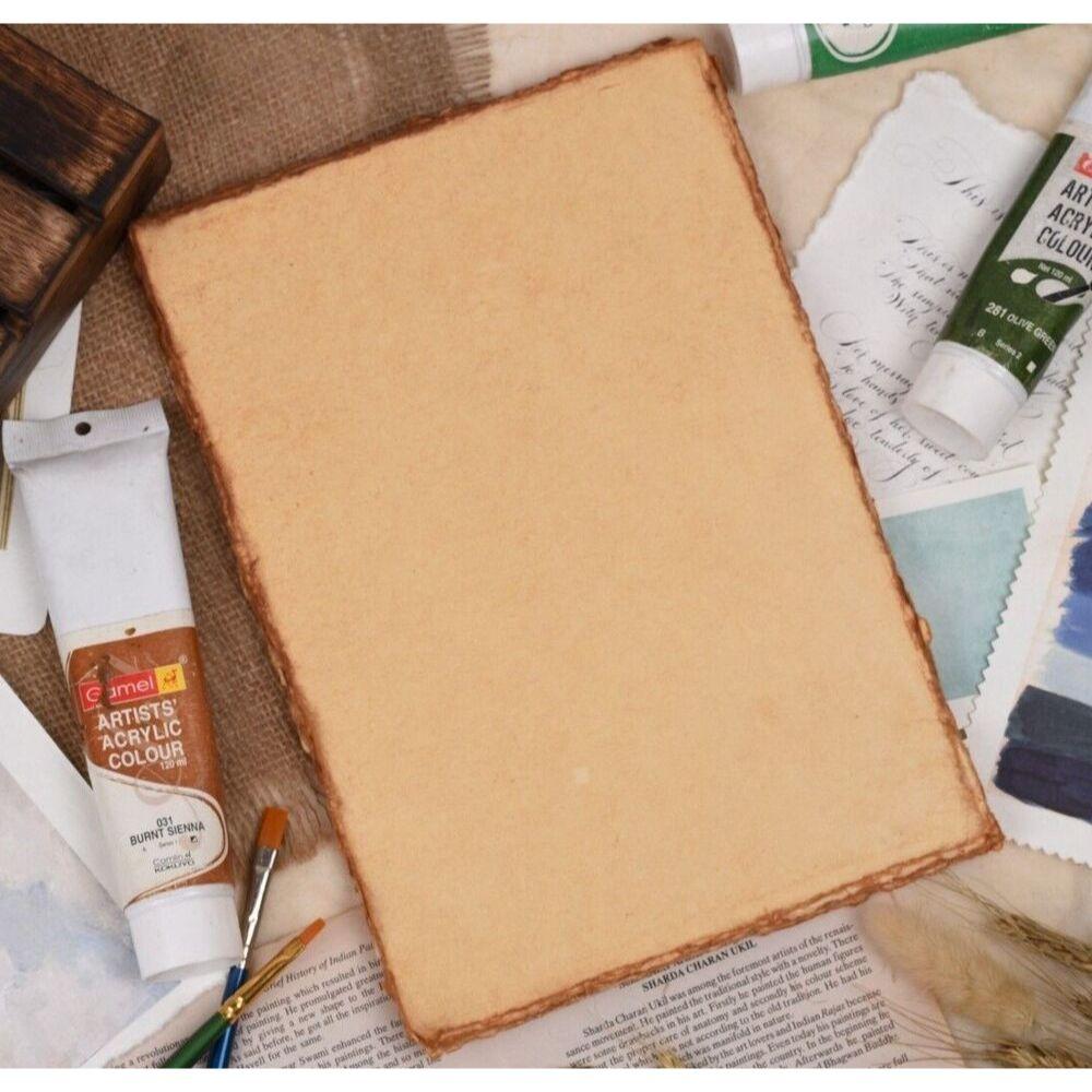 Vintage Watercolor Paper Sheets Cold Press 200 GSM 50 Blank Deckle Edges Pads