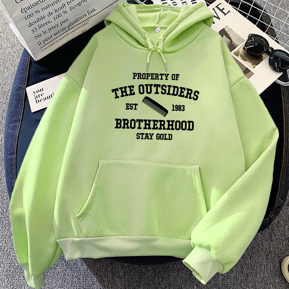 Property of The Outsiders Est 1983 Brotherhood Hoodies Stay Gold Letter Printing Sweatshirts Ropa De Mujer Sudaderas Men Clothes
