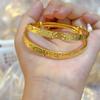 Flashy Gold-Plated 6mm Push-Pull Crushed Ice Bangle Bracelet for Women