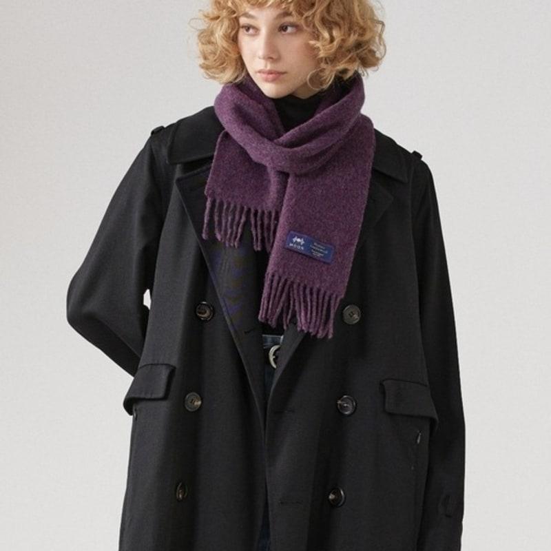 ABRAHAM MOON Merino Wool Muffler 25cm - Purple Heather