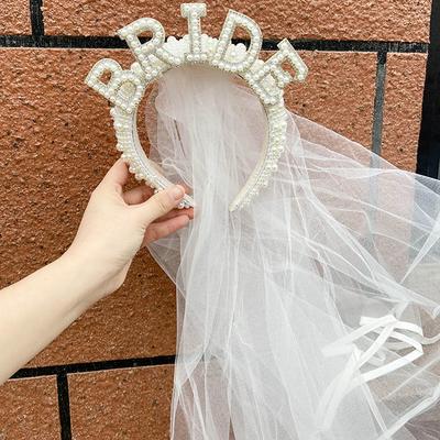 Bride, Pearl Headband, Headband Hair Accessories, Bridal Wedding Decorations, Party Decorations, Handmade Beading, Wedding Decorations