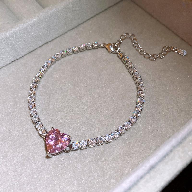 Zircon Rose Pendant Bracelet: Luxurious Light Bangle for Elegant Women
