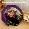Portable Auto Folding Umbrella,Billie Eilish 8 Rib Waterproof Umbrella For Camping Commute