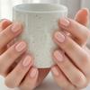 24 stk. Nude Press-on Negle til Kvinder, Korte Ovale Naturlige Klæbe-på Falske Negle, Glinsende Fuld Dækning Lim-på Falske Negle, DIY Manicure Forsyninger
