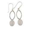 Rainbow Moonstone Gemstone 925 Sterling Silver Handmade Jewelry Hook Earrings 2" EE-87-35