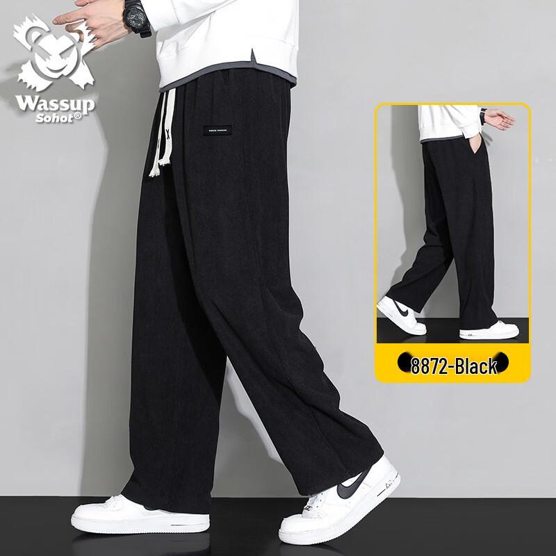 Wassup Sohot Men's Corduroy Loose Straight-Leg Pants