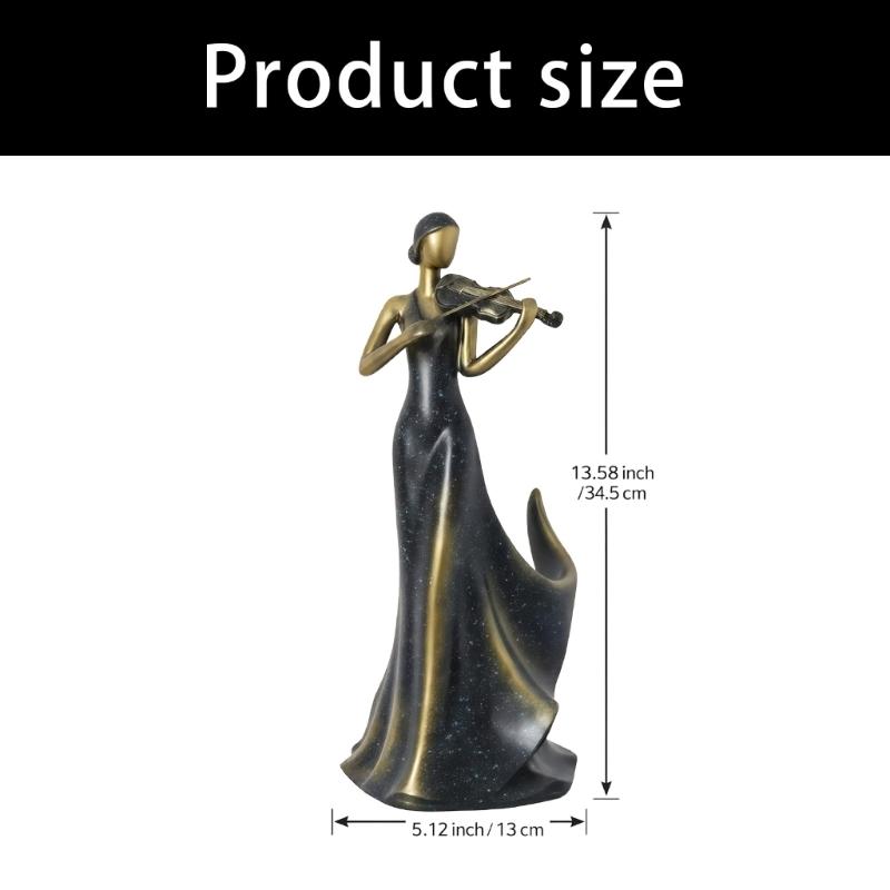 Violinist Wine Bottle Holders Countertop Display Stand, Decorative Resin Lady Statue Single Bottle Rack for Wine Cabinet Styling