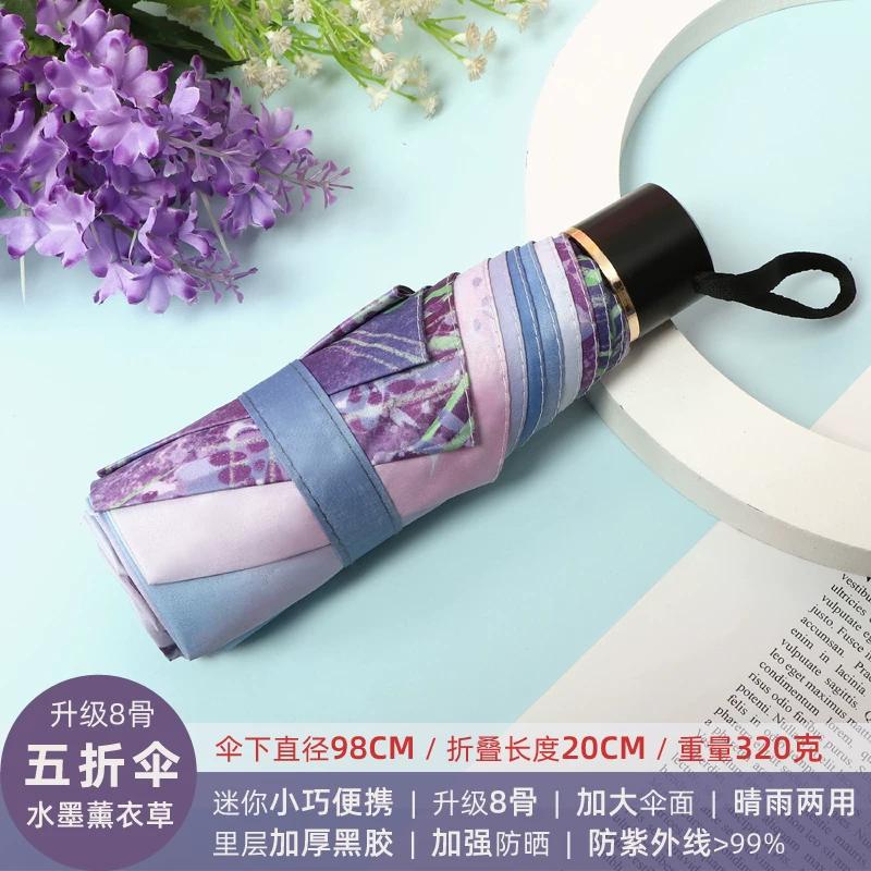 Umbrella for Girls, Compact, Portable, Foldable, Stylish, Automatic, Dual-Purpose for Sun and Rain, Sunshade, Sun Protection, Uv Protection, Sun