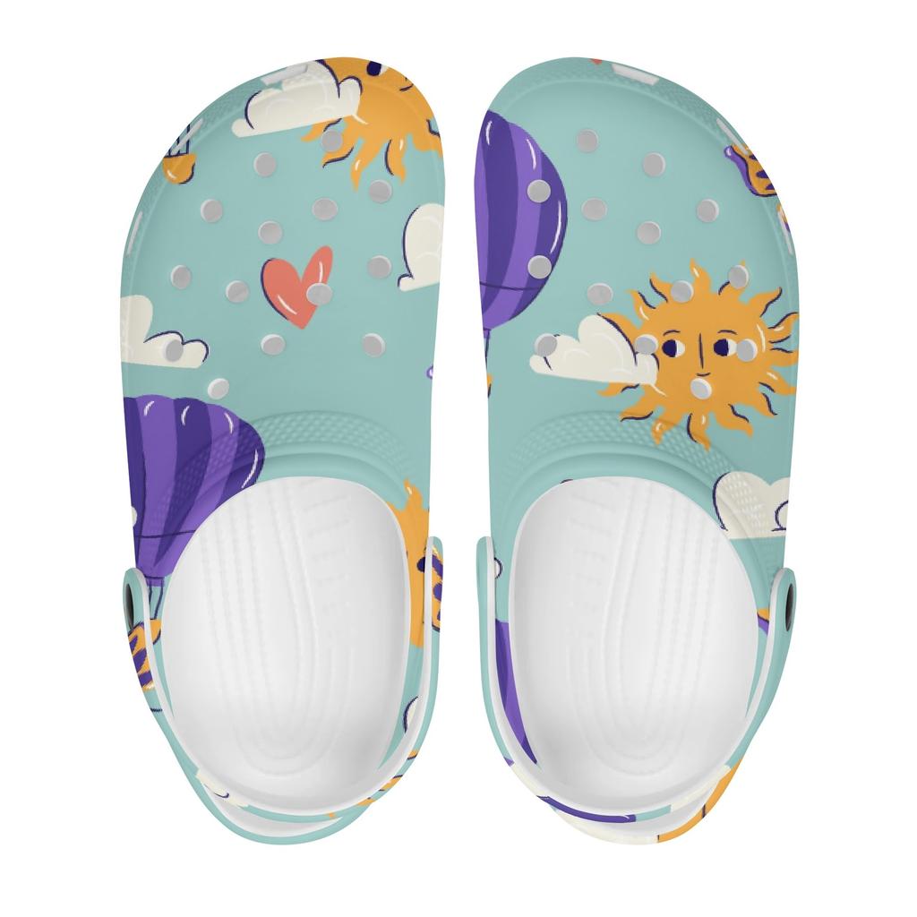 Cartoon Printed EVA Clogs Slippers Unisex Flexible Breathable Slip On Casual Sandals Lightweight Soft Sole Summer Daily Wear