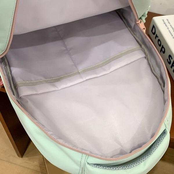 Middle School Student Korean Schoolbag High Value Girl Niche Design Contrasting Color Backpack High School Student Large Capacity Backpack Women