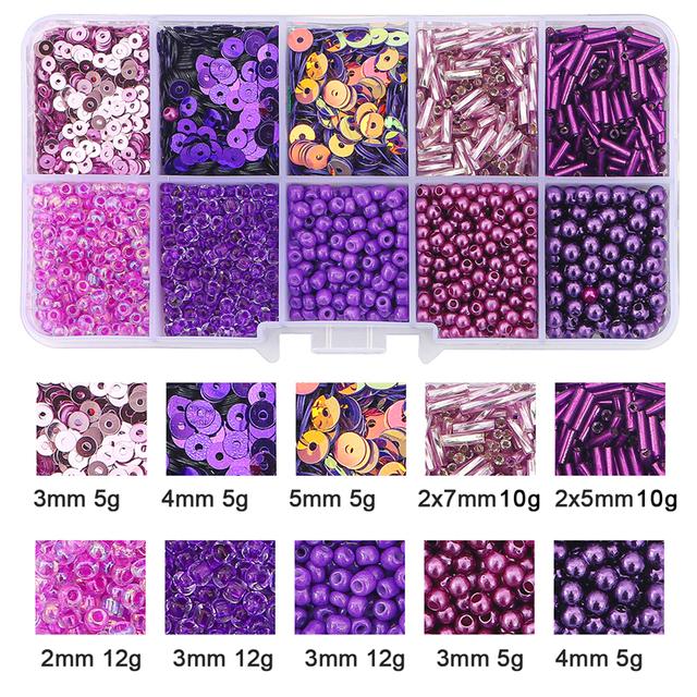 Czech Charm Crystal Glass Beads Sequin Box For Jewelry Making Kits DIY Handmade Bag Shoes Garments Embroidery Sewing Set