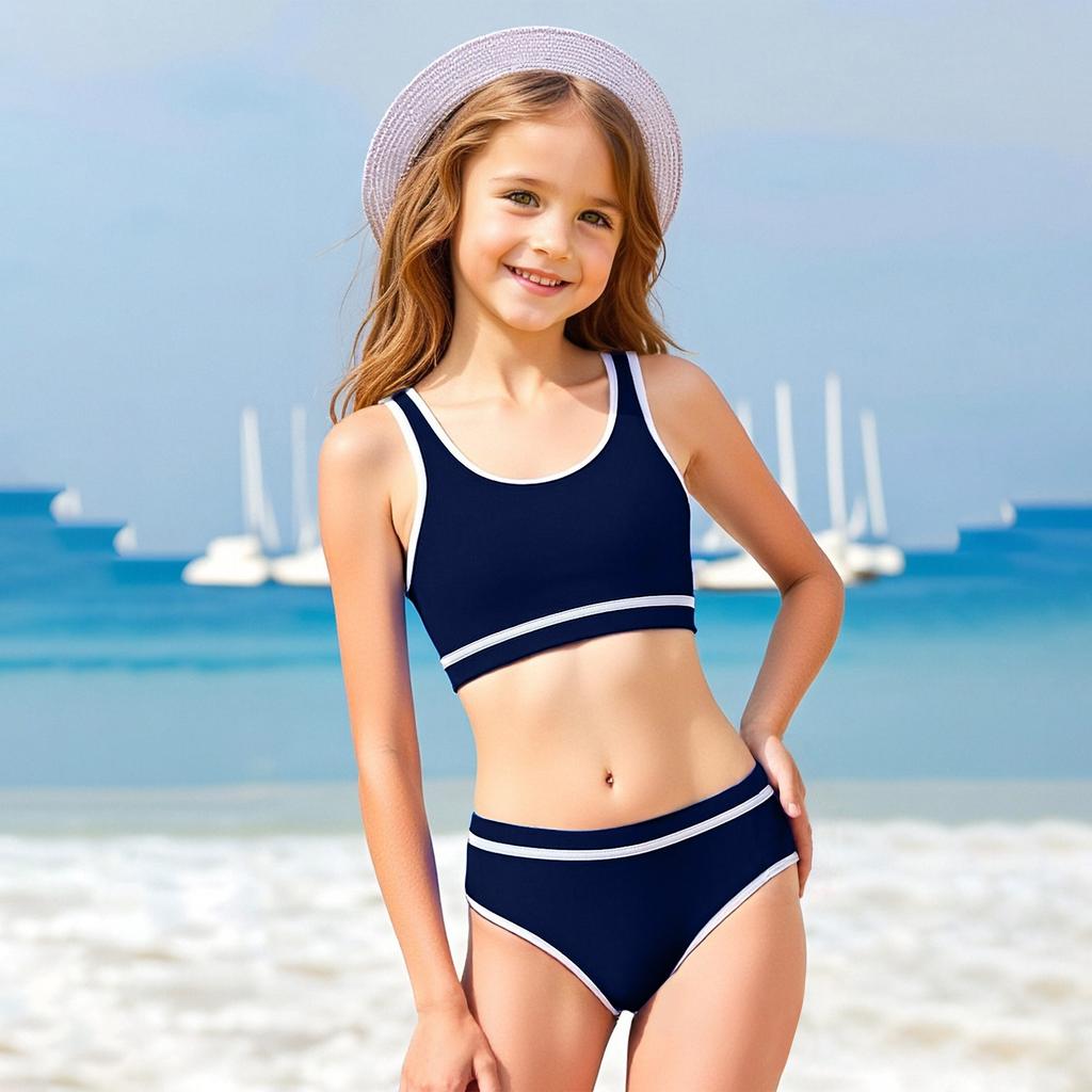 Ensemble Bikini pour Filles - Maillot de Bain Ado Haut & Bas Séparés