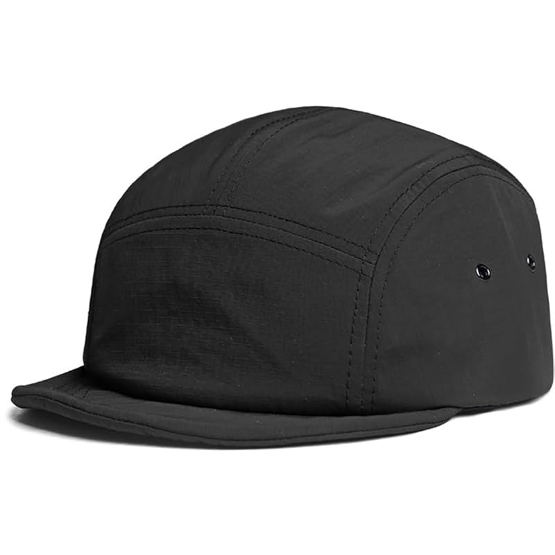 

[Laquest] men s jet cap five panel cap polyester water repellent ladies spring summer autumn (black, 58cm)