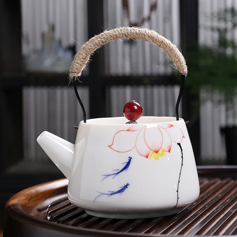 Kreativní keramická konvice na čaj Beam s otvorem pro filtr, vyhřívaná konvice na čaj, sada šálků čaje, orientální marocká konvice na čaj, hliněný bar