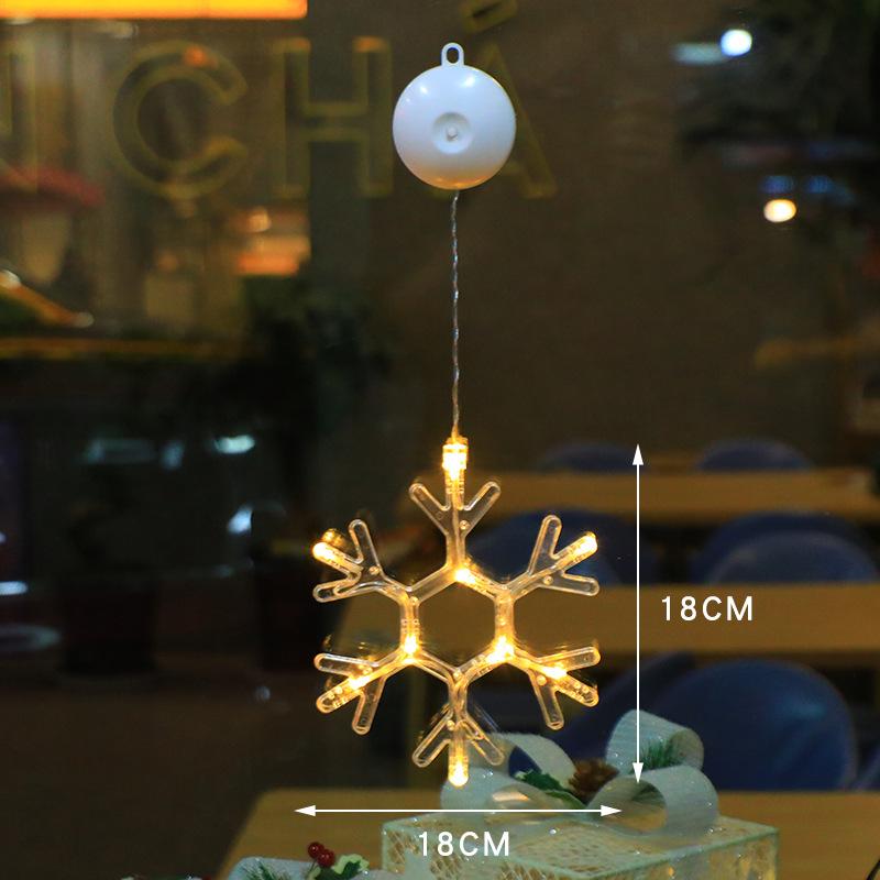 LED Christmas Suction Cup String Lights: Creative Curtain, Tree, Reindeer, and Bell Decorations