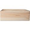 Wooden Storage Box - Creative Deco - Unpainted - 40x30x14 Cm - With Handles - Beige
