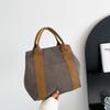Solid Color Multi-layer Thickened Canvas Women's Bag Portable Fashionable Versatile Simple Wrist Bag Contrasting Color Tote Bag Can Be Determined