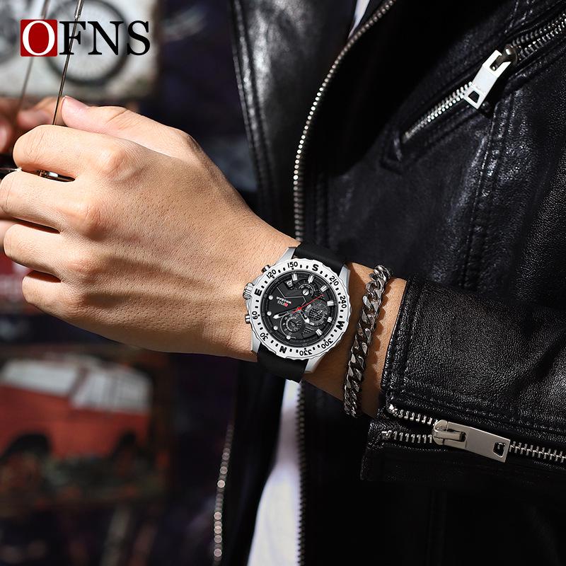 OFNS Men's Quartz Chronograph Watch: Fashionable, Simple, Waterproof with Calendar Function