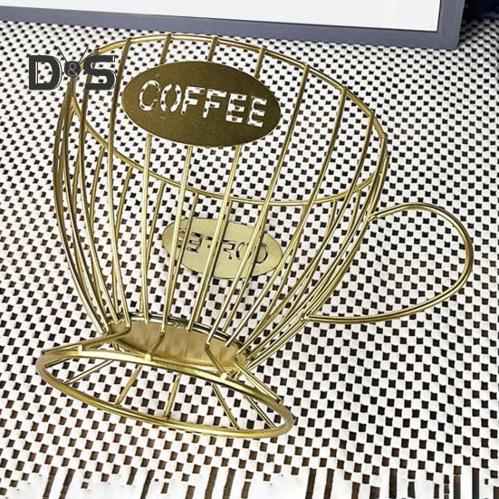 Coffee Pods Holder Counter Organizer with Handle Spacious Capacity Quick Access Multi-Purpose Capsule Basket Coffee Bar Accessories