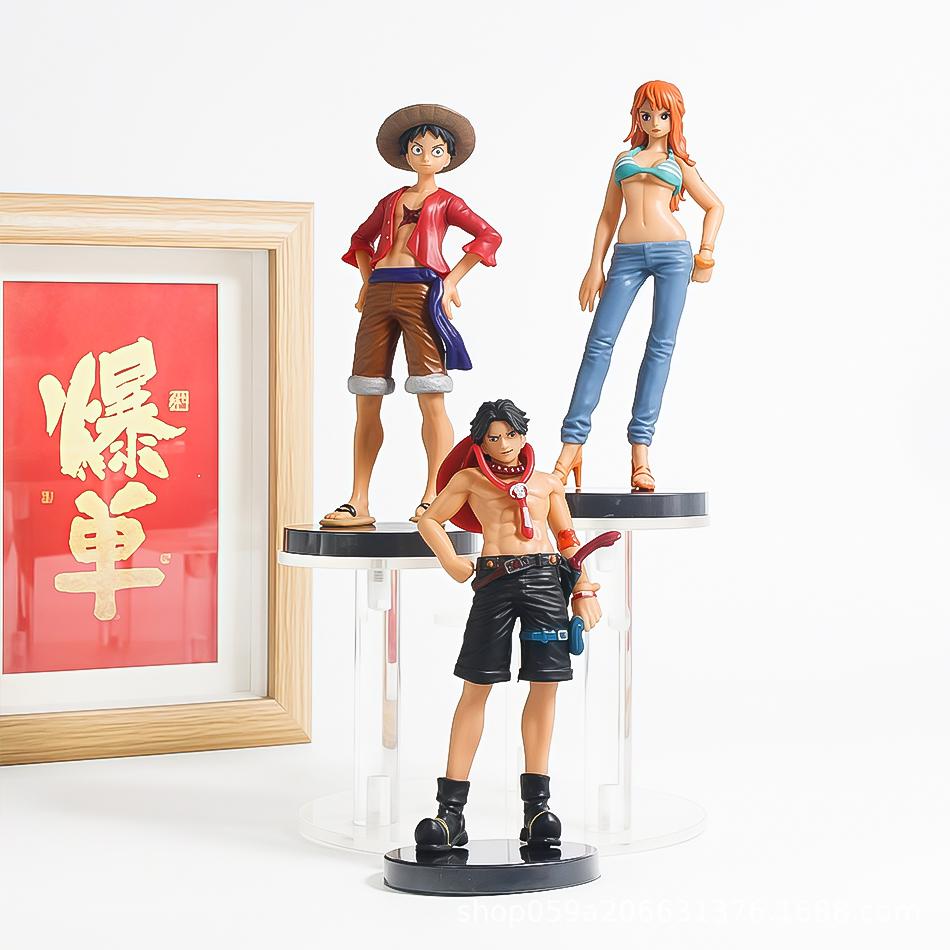 6pcs Anime One Piece Figures Luffy Ace Solon Mei Sanji Action Model Pvc Desktop Statue Ornament Collection desktop Toys Gifts
