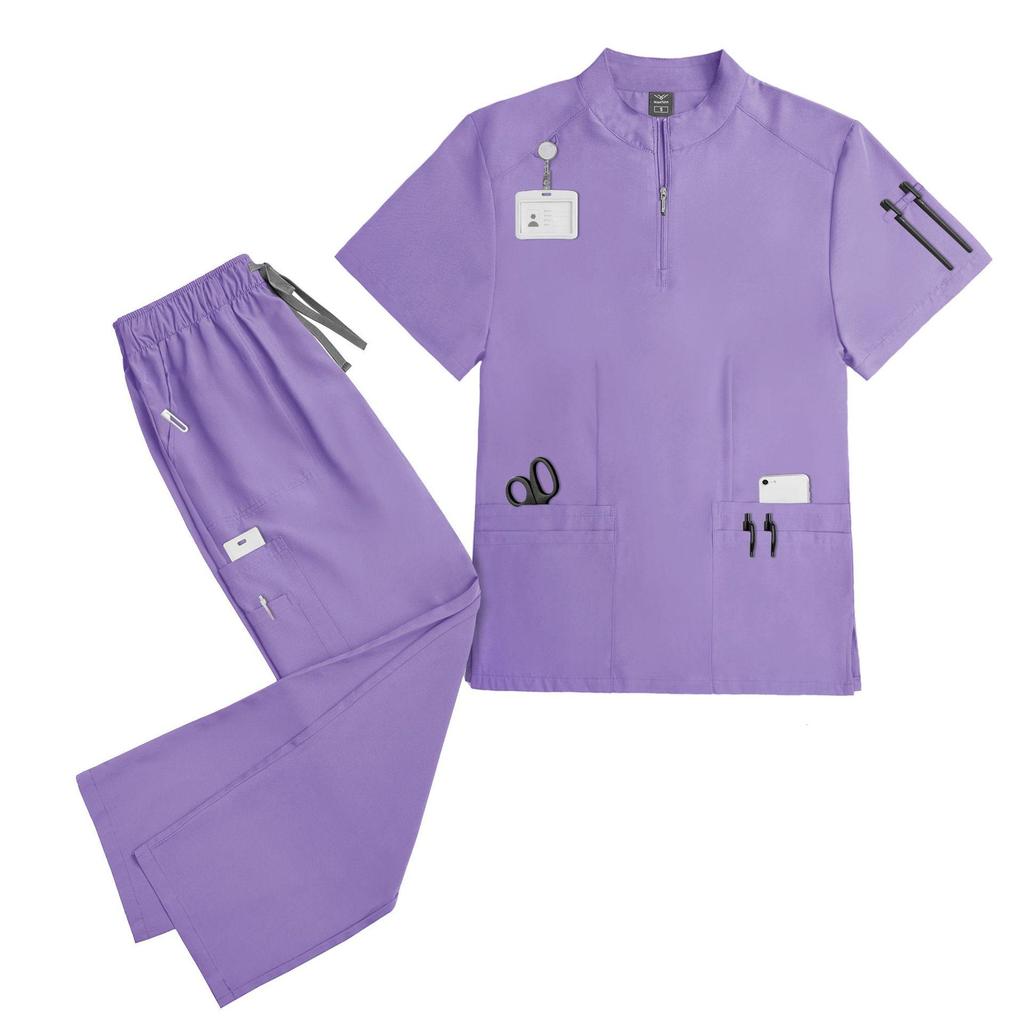 Unisex Quick-Drying Short-Sleeved Doctor's Coat for Surgery and Beauty Work