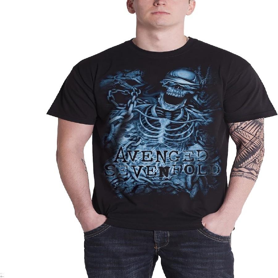 Avenged Sevenfold Men s Chained Skeleton T-Shirt Medium Black S