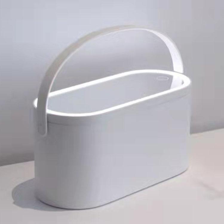 Hot Selling USB Charging Magnifying Fold Storage Box Makeup Mirror Desktop 3 Mode Fill Lighting Up Mirror with Led Light