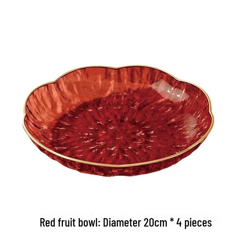 Festive Round Plastic Snack & Fruit Tray Set