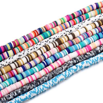 370 Stück/Los 6mm Flache Runde Polymer Clay Perlen Chip Scheibe Lose Abstandshalter Handgefertigte Perlen für DIY Schmuckherstellung Armband Halskette