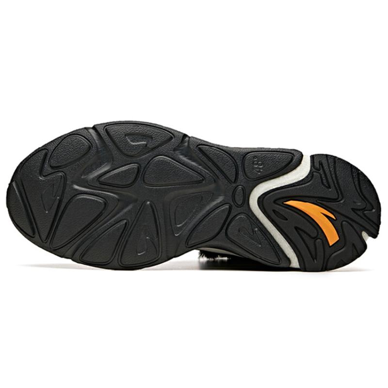 Anta Pulse Cushioned Anti-Slip And Wear-Resistant Warm High-Top Casual Shoes Men's Black White Sneakers 912048910-3