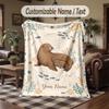 Ocean Adventure Whales Theme Throw Blanket Custom Name Text Personalized Blanket Soft Cozy Blanket for Home Sofa Bed