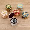 European Retro Rose Round Enamel Jewelry Box