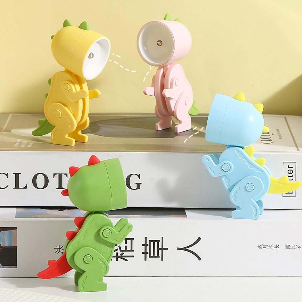LED Cartoon Dinosaur Desk Lamp Small Night Light Adjustable Brightness Battery Operated Portable Table Lamp for Kids and Bedroom Decoration