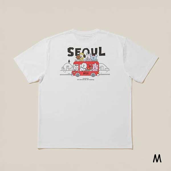 Official BT21 SEOUL EDITION 2nd Series Short Sleeve T-Shirt (Black / White) - Premium K-Heritage Streetwear